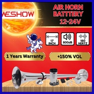 WESHOW GBS 12V 24V CAR AIR HORN SINGLE TRUMPET COMPRESSOR 17INCH SUPER LOUD HORN LORI AKSESORI LORI 