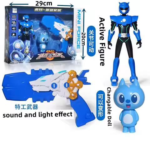 Mini Force Agent Transformation Toys Action Figures Weapon With Sound and Light MiniForce X Watch De