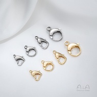 Ala-0203--Titanium Steel Colorfast Heart-Shaped Buckle Lobster Stainless QQ Round Spring Jewelry Con