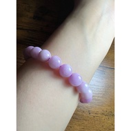 Light purple and pink Kunzite stone bracelet with round beads 9.1 mm_Jade_PU 4u nature_love and love