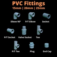 PVC FITTINGS 15MM20MM25MM Socket/Elbow/Tee/P/T Socket P/TElbow/Valve Socket/Plug/End Cap/Tank Connector