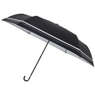 estaa - 日本直送 - Beauty Shield 晴雨兼用 防UV 遮光 遮熱 日傘 折傘 短傘 - 三色條紋 - 黑色