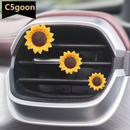 C5GOON 3Pcs Car Air Vent Perfume Sunflower Resin Flower Clip Ornament for Interior Air Outlet Aromat