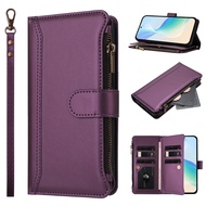 Leather PU Flip Phone Case for VIVO V29 V29E V27 V27E S20 S17 S17T S16 S16E Pro Lite T2 zipper walle