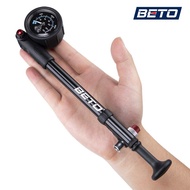 Beto 003AG Foldable 400psi High-pressure Bike Air Shock Pump with Lever &amp; Gauge for Fork &amp; Rear Suspension Mountain Bicycle