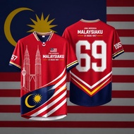 69th Malaysia Independence Day 1957 National Day 2026 Malaysia Flag Printing Full Sublimation, Short