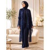 Aurelia Luxe Lace Kebaya Set | Premium Beaded Lace Outer + Draped Skirt | Muslimah Elegant