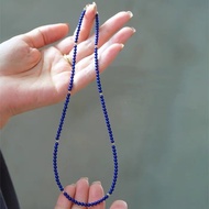 5A Old Pit Material Lapis Lazuli Millet Bead Necklace Klein Blue Bag Stackable Collarbone Chain Wome