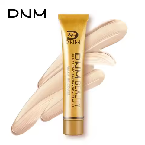DNM Small Gold Tube Concealer Foundation Balm Covers Acne Scars, Freckle Scars Tattoo Redness Dark C