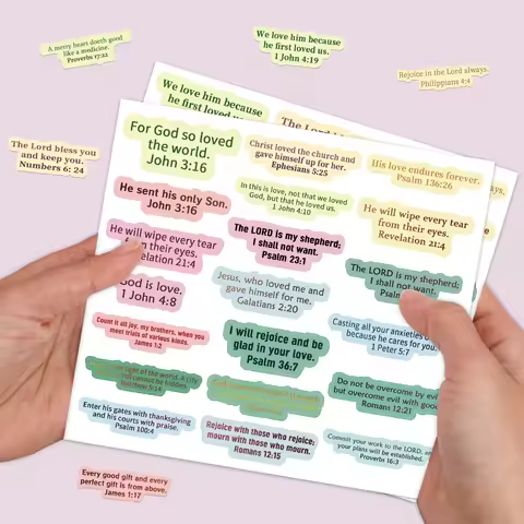 100pcs/5sheets Colorfed Bible Verse Stickers,religious Scripture Quotes Sticker,inspirational Decora