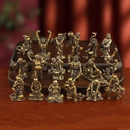 Brass Eighteen Arhat Figurines Subduing Dragons and Tigers Arhat Ornaments