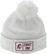 Zephyr NCAA Officially Licensed Pom Beanie Patch Defer White