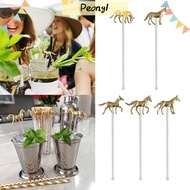 PDONY Horse Straw Decoration, Horse Shape Drink Tool Drink Stirrers, Gifts Water Cup Accessories Metal Horse Stirrer Metal Horse Straw