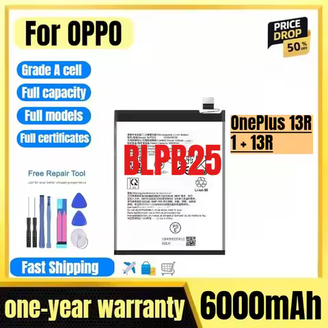 BLPB25 for OPPOOnePlus 13R/1 + 13R Mobile Phone Battery High Quality High Capacity Replacement Bater