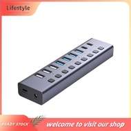 [Lifestyle] 9 In1USB C Hub USB Splitter Powered USB Hub Aluminum Port USB 3.0 Data Hub Splitter for 