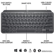 Logitech MX KEYS & MX Keys Mini Minimalist Wireless Illuminated Keyboard - Bluetooth Keyboard