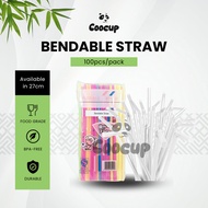 Bendable Juice Straw 27 cm (80pcs/ pack) Disposable straw /plastic juice straw / foldable straw