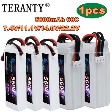 TERANTY 5600MAH 60C 2S 3S 4S 6S Lipo Battery For RC Helicopter Aircraft Quadcopter Cars Airplane 7.4
