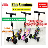 [SG Stocks] Kids Kick Scooter with monster wheels / Budget scooter / Ages 2-5 Years Old