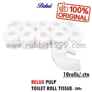 BELUX TOILET ROLL TISSUE - 300s (10rolls) Pulp Paper 2ply - 10 Rolls - Toilet Roll 2ply / tisu tanda