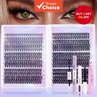 Eyelash Clusters 20D+30D+40D+50D+60D Lash Extension 8-16mm Mix Wispy Individual Lashes DIY Cluster E