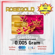 Rosegold 0.005 Gram Logam Mulia Emas Mini