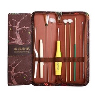 #N/A - A39 ( 11件套裝) 挖耳杓 掏耳神器 雞毛 鵝毛棒 羽毛扣 附燈專業採耳工具 套裝