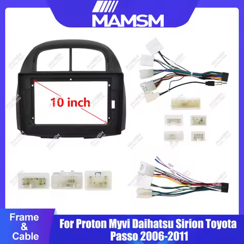 For Proton Myvi Daihatsu Sirion Toyota Passo 2006-2011 Car Radio Plastic Fascias Panel Dashboard Fra