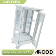 1:12 Dolls House Furniture DIY Bedroom Decor with Glass Window Mini Display Cabinet for Boys Girls K