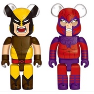 Pair Be@rbrick 4 &amp; 4 Marvel X-Men Wolverine Magneto