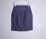 FOAK古著 復古裝飾高腰牛仔裙