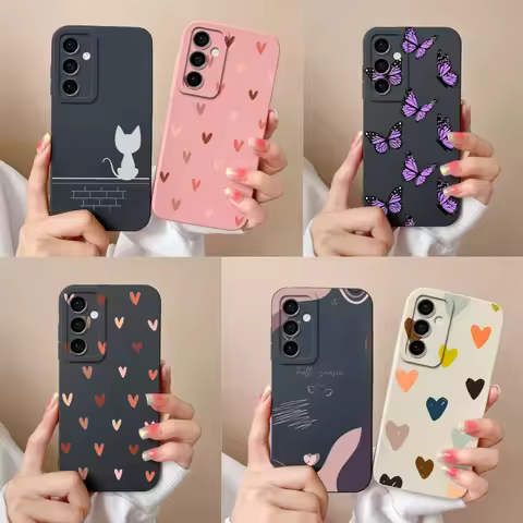 For Samsung A35 A55 5G Case Fashion Soft Liquid Silicone Camera Protection Phone Back Cover For Sams