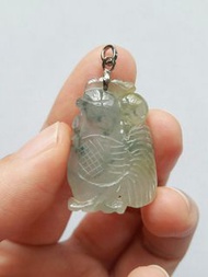 冰種花青公雞玉吊墜 / 天然玉石玉器