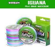 WEEBASS Pe Line-IGUANA Model Braided 4 (MULTI) 100M Cable Fishing