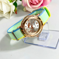 Jam Tangan Wanita Strap Kanvas Bunga Polos Elegan Modis dan Siap Bayar di Tempat