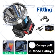 Senter Kepala 500Watt/Senter Cas Super Terang Kepala Anti Air Jarak Jauh 10000 Meter 500Watt Tahan 5