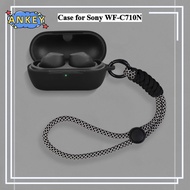 for Sony WF-C710N Case Soft Protective Silicone Cases WFC710N C710N Cover with Lanyard Keychain