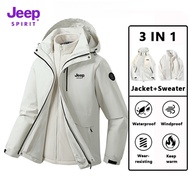JEEP SPIRIT 3 in 1 Men’s Jacket + Sweater Combo - Waterproof, Windproof, Insulated & Abrasion-Resist