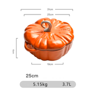 Pumpkin enamel pot 25cm stew pot multi-function pot household cast iron enamel soup pot induction cooker general purpose