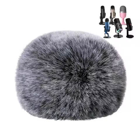 Mic Foam Cover For Blue Yeti Microphone,Mic Foam Cover With Furry Windscreen Muff Windshield For Zea