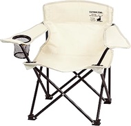 Captain Stag UC-1844 Ivory Outdoor Chair Lounge Chair Mini with Drink Holder Assembled Size (W x D x