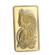 One Ounce Fine Gold 999.9 Credit Bars Suisse Gold Bar Switzerland Goddess Commemorative Bullion Chal