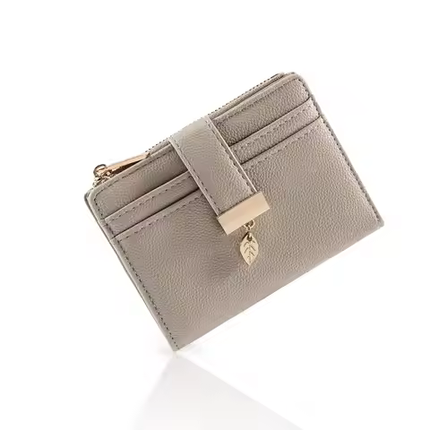 Pomelo Best Women's Leather Wallet with Zipper Coin Pocket, Snap Button Card Compartments