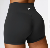 Gymshark Shark Long-sleeved Nude Double-sided Furry Fabric Short Sports Yoga Top 【MAR】