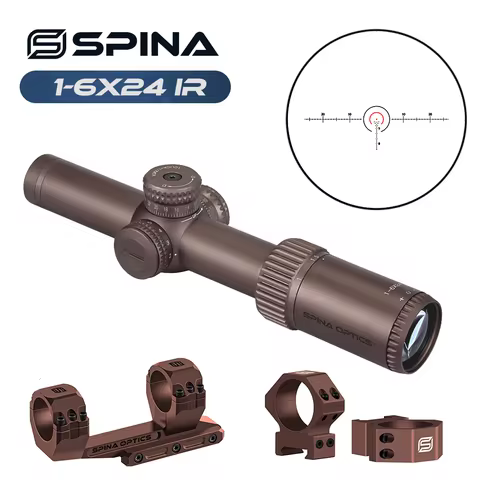 SPINA OPTICS Tactical LPVO 1-6x24 Short Dot Sight Quick Aiming Shooting Hunting Rifle Scope Riflesco
