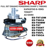 MESIN Full Set Sharp ES-T971DM ES-T96CA ES-T80MW ES-T87 ES-T95NT Spin Dryer Motor 70watt Sharp 2-tub