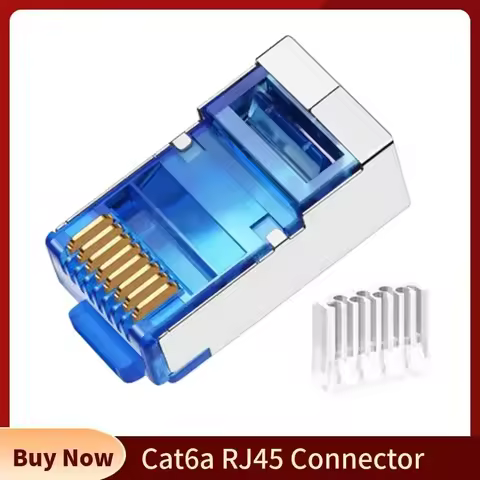 Ethernet Plug Cat6a 6a RJ45 Connector 8P8C 6U" Gold Plated Modular Head Crimp RJ 45 For UTP FTP SFTP