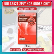 Uni Restaurant Order Chit NCR 2Ply 9cm X 15cm / Buku Bil Pesanan 80's x 2plys NCR Paper (S-3521)