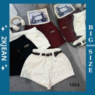 Women's plain high-waisted jean shorts with embroidered letters big size 55kg - 85kg high quality QC