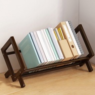 Storage Rack Bamboo Desktop Book Shelf Organizer Stand for Office Desk Wooden Magazine Display Rack